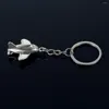 Keychains Indusleaves Creative Gift Personality 3 D Aircraft Metal Key Chain Car Advertising Waist Hanging Keyring Keychain Pendant