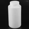 Bouteilles de stockage 2 bouteilles en plastique de laboratoire : 1 bouteille de laboratoire blanche à large ouverture 500 ml avec 1000 ml transparent.