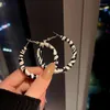 Hoop oorbellen Vintage Black White Leopard For Women Fashion Simple Large Circle Round Big Wedding Party Sieraden