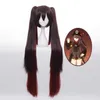 Anime Costumes Genshin Impact Hutao Cosplay Come Wig Hat Rings Dress Shorts Bracelet Nails Socks Accessories 77th Director Game Long Hair Z0301