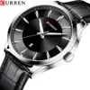 Curren Quartz observa para homens cinta de couro Male Wristwatches Top Luxury Brand Business Men's Clock 45 MM Reloj Hombres 22032307i