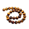 Crystal Natural Gemstone Tiger Eye 14Mm Round Beads For Diy Making Charm Jewelry Necklace Bracelet Loose 28Pcs Stone Wholesales Drop Dh9Bz