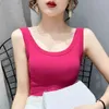 Hot 2023 femmes t-shirts sans manches femme mode gilets été réservoirs Camis t-shirts gilet chemise courte glace soie hauts