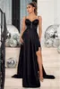 Vestidos casuais Mulheres vestido longo sexy 2023 Black Spaghetti V-deco