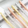 Metal Electroplate Ballpoint Pens Student Teacher Writing Ball Point Pen Gold School Office Business Signature Pen Th0817