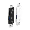 Lector de tarjetas OTG 5 en 1, adaptador de lector de tarjetas de memoria Micro USB TF SD multi-en-uno para teléfono Android, adaptador OTG USB tipo C