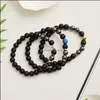 Beaded Strands Matte Onyx Magnetic Therapy Bracelet Women Strand Anti Swelling Yoga Ankle Anklet For Healing Chakra Circle Star Bea Dh3Qd