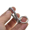 Key Rings Extra light weight titanium oval drop snap spring Lock Carabiner split ring Clasp Keychain FOB EDC house warming gif