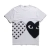 Designer Tee Herren T-Shirts CDG Com des Garcons Zwillinge Herz Herren spielen T-Shirt T-Shirt Grau Größe xl