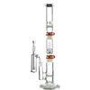 Bongs en verre Keck en plastique 18mm narguilés à joint femelle 19 pouces 3 chambres huile Dab Rigs pomme de douche à dôme conduites d'eau pince à glace avec bol droit Perc WP522