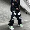 Erkekler kot pantolon Amerikan caddesi moda sokak kıyafeti şimşek yama nakış harajuku kot hip hop pantolonlar erkek y2k 230307