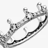 Anelli a grappolo Classic Authentic 925 Sterling Silver Women Clear Sparkling Crown per fidanzati anniversario gioielli fai da te