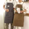 Schorten mode canvas keuken voor vrouw mannen chef werk schort grill restaurant bar shop cafés schoonheid nagels studios uniform 230307