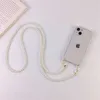 Correias de telefone celular encantos luxo coreano crossbody cordão colar pérola caso corrente para s21 s22 s23 plus ultra a72 s20 fe capa traseira