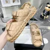 2023 Designer Luxus Klassische Strand Nylon Verschluss Sandalen Frauen Mode Leder Hanf Seil Sohlen Hausschuhe Frühling Sommer Dame Outdoor Plattform Flache Sport Sandale Größe 40