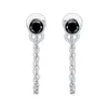 Ohrstecker Netflix Ins Style 0,2 Karat Moissanit Draht lang 925 Sterling Silber Farbe Schmuck weiblich Geschenk antiallergisch