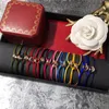 Pulseira de designer de marca de luxo moda três anéis colorida pulseira de casal de alta qualidade ouro 18k pulseira de amor joias