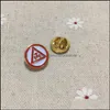 Broches de pinos 50pcs Broche de esmalte personalizado Round York Rite Triple Tau Circle Mason Lapel Metal Badges Metal Citches Dr Dhk6g