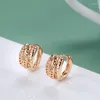 Hoop Earrings Grier 2023 Fashion Hollow Flower Geometry Earring 585 Rose Gold Simple For Women Fine Jewelry To Gifts Wholesale