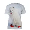 Herr t-skjortor sommar 3d utskrift söt djurhund män och kvinnors barns casual t-shirt samoan mönster andas andas