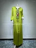 Abbigliamento etnico Caftano islamico Abito a maniche lunghe Abito con cappuccio marocchino Femme Musulmano Abaya Turco pakistano Dubai Abiti da sera con perline