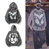 Mens Hoodies and Women Cartoon Dog Head Graffiti Printing Hooded Sweater Hoodie