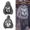 Erkek Hoodies ve Kadınlar Karikatür Köpek Kafası Graffiti Baskı Kapşonlu Kazak Hoodie