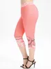 Kadın Taytlar 3D Pring Hem Butterfly Knot Dantel Yüksek Bel Skinny Capri Streç yoga Yoga Pantolon Pantwomen'in Kadınları '