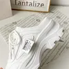 Slippers Summer Platform por PU Leather Shoe High Girls White Girls Casual Mules Sneaker sem de volta no 230307