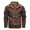 Heren Leer Kunstleer Mannen Lente Dikke Warme Fleece Leren Jas Jas Mannen Herfst Uitloper Casual Militaire Bomber Motor Biker lederen Jassen Mannen 230307