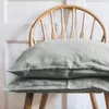 Pillow Case Pure Stone Washed Linen Pillowcases Woven Fine French Natural Flax With Envelope Closures Soft & Breathable Beddings