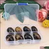 Loose Gemstones Eggshape Crystals Chakra Stone Healing Ncing Kit With Box For Collectors Crystal Reiki Healers Drop Delivery Jewelry Dhzz8