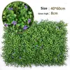 Decoratieve bloemen Kunstmatig groen gras 40 60 cm vierkant plastic gazon plant mat groene muur haag hek feniage gebladerte thuis muur decoratie