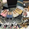 Nuovo 100% pelle Channeles Scarpe eleganti Scarpe di tela Mocassini Espadrillas donna di lusso punta punta Trapuntatura in vera pelle Cucito a mano puro appartamenti da donna Pantofole di lusso