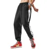 Mens Pants Man Casual Jogger Bottoms Side Split Button Striped Sweatpants Fashion Sports Running Basketball Trousers 230307