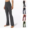 Calças de Yoga Lululemens Womens Leggings Roupas Comprimento Total Skinny Flare 5 Cores Disponíveis Cintura Elástica Designer Sunscreen Design 23ess