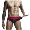 Caleçons en coton pour hommes, sous-vêtements doux, Patchwork, slips respirants, grande taille, Sexy, avec pochette pour pénis Gay, # y30