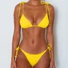 ملابس السباحة للسيدات نساء Bikini Bikini Swimwear Pit Stripe Screplic Suced Soy Soy Sexy Suit Suit ضمادة اللون الوردي/الأصفر/الأسود/الأبيض/الأحمر/الأزرق ملابس السباحة 230307