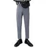 Mens Pants Men Suit Trousers Solid Color Mid Rise Pockets Straight Dress Slacks for Work 4XL 230307