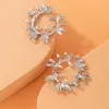 Stud Earrings Beautiful Flowers Gold Silver Color High Quality Jewelry Gift For Women Ladies Drop 5851