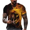 T-shirts pour hommes T-shirts d'été pour hommes 3d Phoenix Print Florid Tops à manches courtes Fashion Hip-hop Tees Bird Oversized Shirt Vintage Man