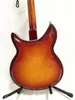 New 381 Semi Hollow Body Electric Guitar Vintage Sunburst Flame Maple Top Body White Pickguard R Bridge