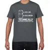 メンズTシャツ技術的にはグラスは完全に完全な科学の皮肉面白いシャツメンコットングラフィック斬新なユーモア夏のTシャツ布