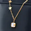 Pendant Necklaces SINLEERY Fashion 316L Stainless Steel Necklace For Women Gold Color Square Star Heart Shell Chains Jewelry Accessories