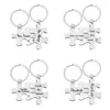 Keychains Cute Anime Keychain Stainless Steel Couple Puzzle Pendant Ornaments Metal Accesorios Valentine's Day Gift