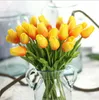 Mini tulipe artificielle en PU, fausses fleurs pour mariage et maison
