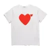 Camisetas de diseñador para hombre Com Des Garcons PLAY Camiseta de manga corta con corazón rojo Mujer blanca XL