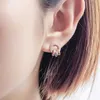 Charm Luxury brand Rose Gold Color Roman Numerals Stainless Steel Stud Earrings For Women Girls Best Jewelry Gift Bjioux G230307