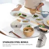 Bowls Bowl Cereal Rice Steel Serving Metal Ramen Soup Stainless Noodle Breakfast Round Stacking Deeper Storage Dish