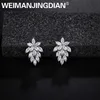 Charm Weimanjingdian Brand Shiny Marquise Leaf Zircônia cúbica CZ brincos de cristal para mulheres ou festa de casamento em estilos variados G230307